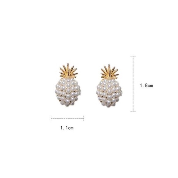 Pineapple Faux Pearl Alloy Earrings - Picture 5 of 5